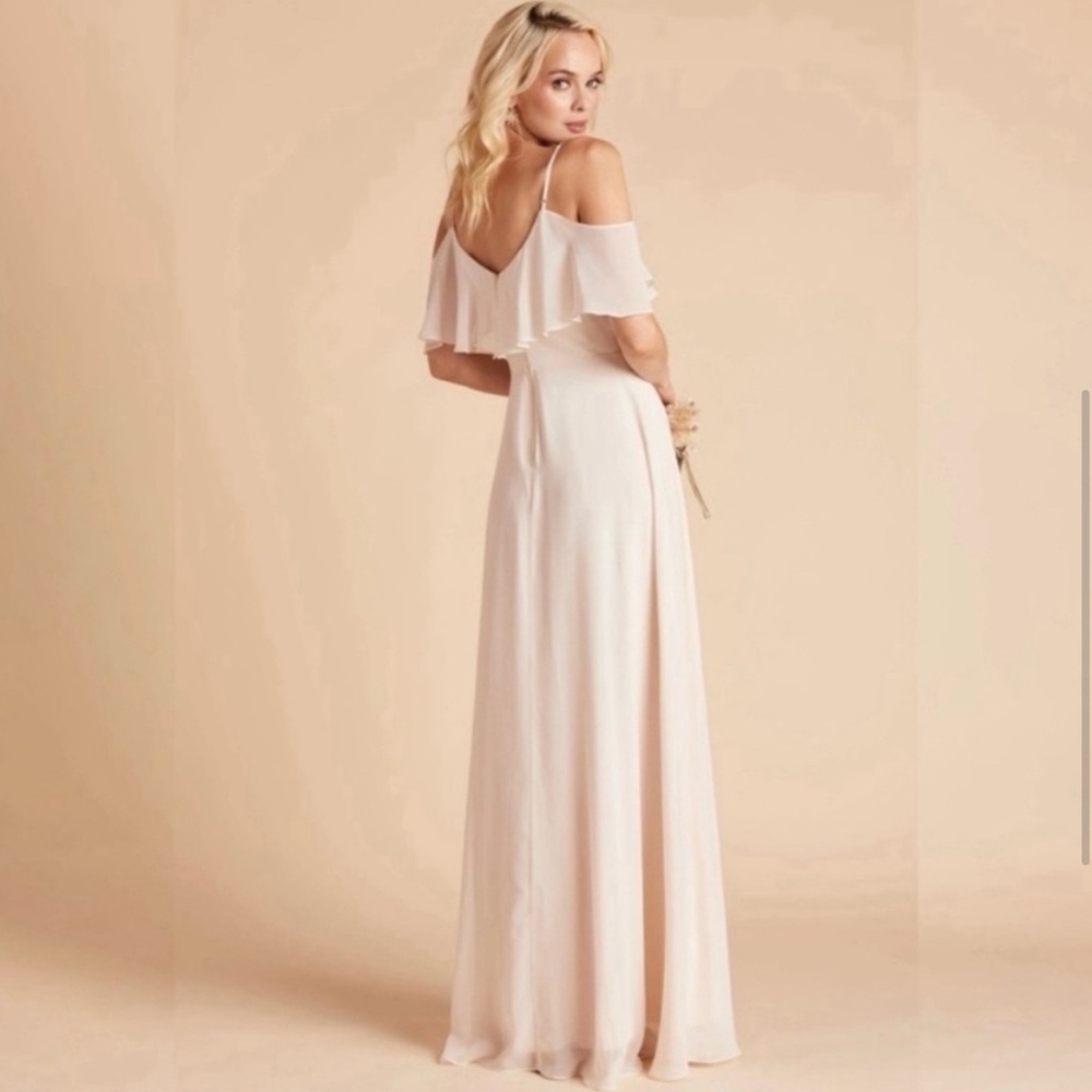 Birdy Grey JANE CONVERTIBLE DRESS CHIFFON CHAMPAGNE LARGE New NWT NO SLIT - Picture 2 of 5